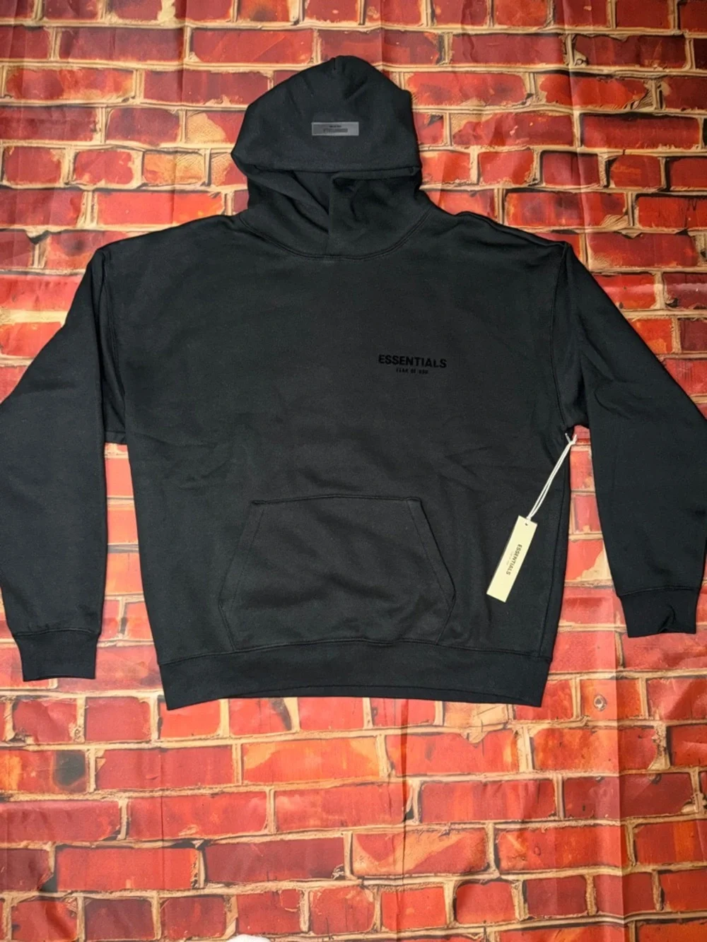 ESSENTIALS Black Pullover Hoodie Mens Large “Stretch lim” 100% Authentic - Picture 3 of 6